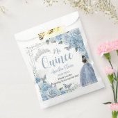 Baby Blauw Bloemen Prinses Zilver Quinceañera 16 1 Bedankzakje (Gezegeld)