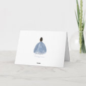 Baby Blauw Bloemen Quinceañera Bruin Prinses Bedankkaart (Achterkant)