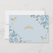 Baby Blauw Bloemen Quinceanera Sweet 16 Kalender Save The Date (Achterkant)