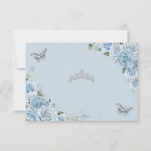 Baby Blauw Bloemen Quinceanera Sweet 16 Kalender Save The Date (Achterkant)