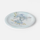 Baby Blauw Bloemen Schattige Olifant Boy Baby show Papieren Bordje (Gekanteld)