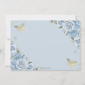 Baby Blauw Bloemen Zoet Zestien Kwintvlinders Save The Date (Achterkant)