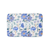 Baby blauw bloemenpatroon badmat (Voorkant)