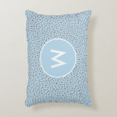 Baby Blauw & Boho Terracotta Bruin Stippen Monogra Accent Kussen (Voorkant(Verticaal))