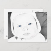 Baby blauw briefkaart (Voorkant / Achterkant)