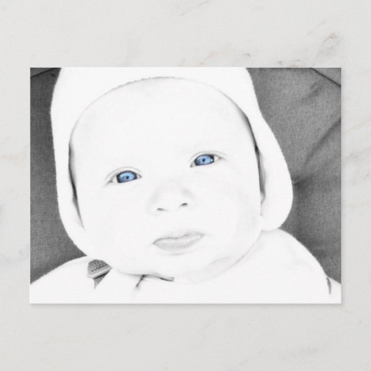 Baby blauw briefkaart (Voorkant)