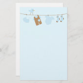 Baby (blauw) briefpapier (Voorkant / Achterkant)