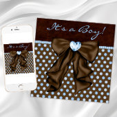 Baby Blauw Bruin Baby Jongen Douche Kaart