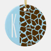 Baby Blauw & Bruin Giraffe Dierenprint Keramisch Ornament (Voorkant)