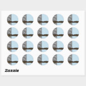 Baby Blauw Bruin Zebra Party Favoriet Ronde Sticker (Vel)