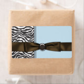 Baby Blauw Bruin Zebra Waterflesetiketten Etiket (Insitu)
