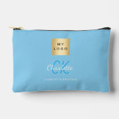 Baby blauw business logo naam monogram etui (Voorkant)