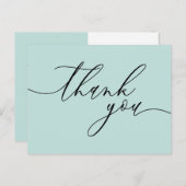 Baby Blauw Dank je Tekst Schoon Aangepaste Foto Briefkaart (Voorkant / Achterkant)