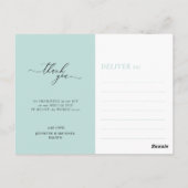 Baby Blauw Dank je Tekst Schoon Aangepaste Foto Briefkaart (Achterkant)