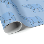Baby Blauw Dierenprint inpakpapier (Rol Hoek)