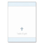 Baby Blauw Doop Tented Table Kaarten (Achterkant)