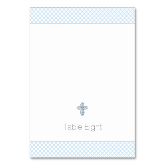 Baby Blauw Doop Tented Table Kaarten (Achterkant)