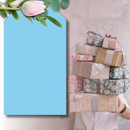 Baby Blauw Effen Kleur | Klassiek | Elegant Cadeaulabel