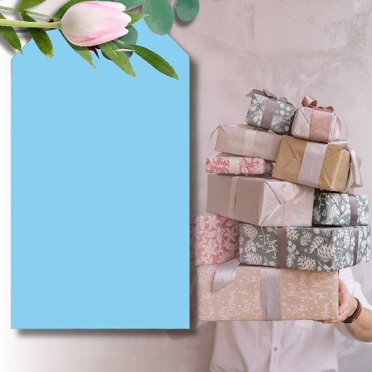 Baby Blauw Effen Kleur | Klassiek | Elegant Cadeaulabel