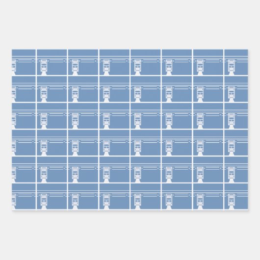 Baby Blauw Eid Adha Mubarak Kaaba Schaap Patroon Inpakpapier Vel (Voorkant)