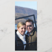 Baby Blauw Elegante Moderne Foto Trouwmenu Menu (Achterkant)