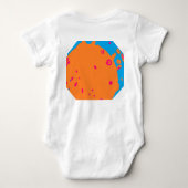 Baby blauw en bord sinaasappel rond ontwerp romper (Achterkant)