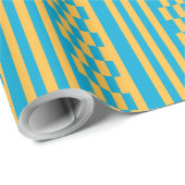 Baby Blauw en Geel Elegantie Cadeaupapier (Rol Hoek)