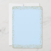 Baby blauw en goud Baby shower Kaart (Achterkant)