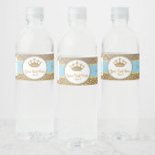 Baby blauw en goud royalWater fles Label/Wrapper Waterfles Etiket (Flessen)