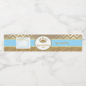 Baby blauw en goud royalWater fles Label/Wrapper Waterfles Etiket (Enkel label)