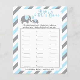 Baby Blauw en Grijze Strepen 🐘 Olifant - ABC's Flyer