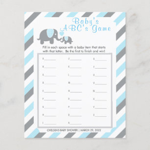 Baby Blauw en Grijze Strepen 🐘 Olifant - ABC's Flyer