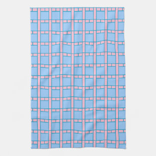 Baby Blauw en Roze Tegel-Patroon Theedoek