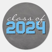Baby Blauw en Wit Chalkboard Afstuderen Stickers (Voorkant)