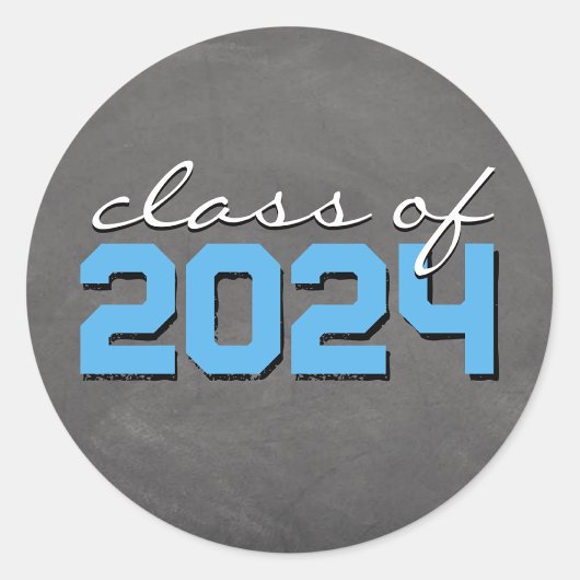 Baby Blauw en Wit Chalkboard Afstuderen Stickers