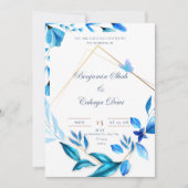 Baby Blauw en Wit Eenvoudige huwelijksuitnodiging Feestdagenkaart (Voorkant)