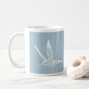 Baby Blauw en Wit Elegante kolibrie Koffiemok