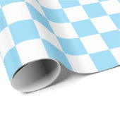 Baby blauw en wit geruit cadeaupapier (Rol Hoek)