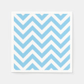 Baby Blauw en Wit Groot Chevron Stripes Papier Servet (Voorkant)