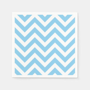 Baby Blauw en Wit Groot Chevron Stripes Papier Servet