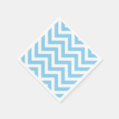 Baby Blauw en Wit Groot Chevron Stripes Papier Servet (Hoek)