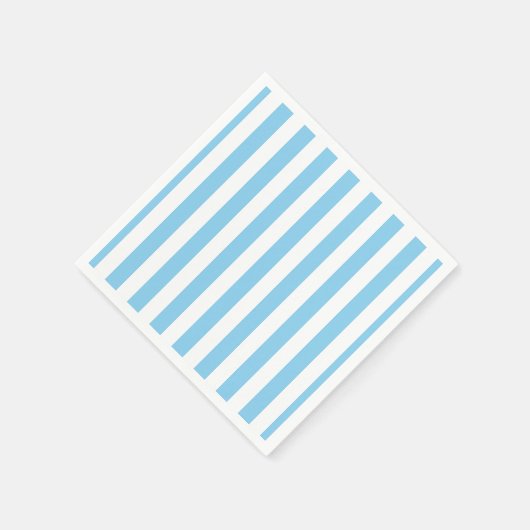 Baby Blauw en Wit Groot Verticaal Streepjesdocumen Servet (Hoek)