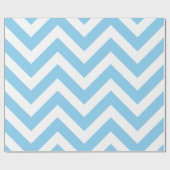 Baby Blauw en Wit Grote Grootte Chevron Strepen Cadeaupapier (Vlak)