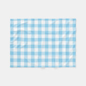 Baby Blauw en Wit Grote Grootte Gingham Checks Fleece Deken (Voorkant (Horizontaal))
