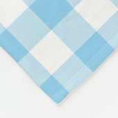 Baby Blauw en Wit Grote Grootte Gingham Checks Fleece Deken (Hoek)