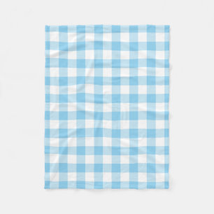 Baby Blauw en Wit Grote Grootte Gingham Checks Fleece Deken