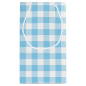 Baby Blauw en Wit Grote Grootte Gingham Checks Klein Cadeauzakje (Achterkant)
