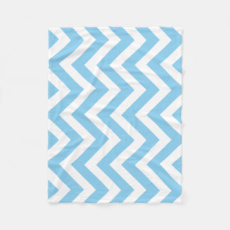 Baby Blauw en Wit Grote Grootte Verticale Chevron Fleece Deken