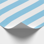 Baby Blauw en Wit Grote Grootte Verticale Strepen Cadeaupapier (Hoek)