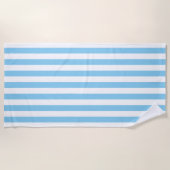Baby Blauw en Wit Grote Grootte Verticale Strepen Strandlaken (Voorkant)